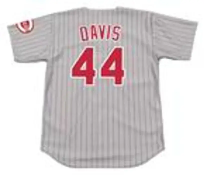 ERIC DAVIS Cincinnati Reds 1996 Majestic Throwback Away Baseball Jersey 