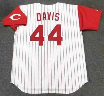 ERIC DAVIS Cincinnati Reds 1996 Majestic Throwback Home Baseball Jersey 