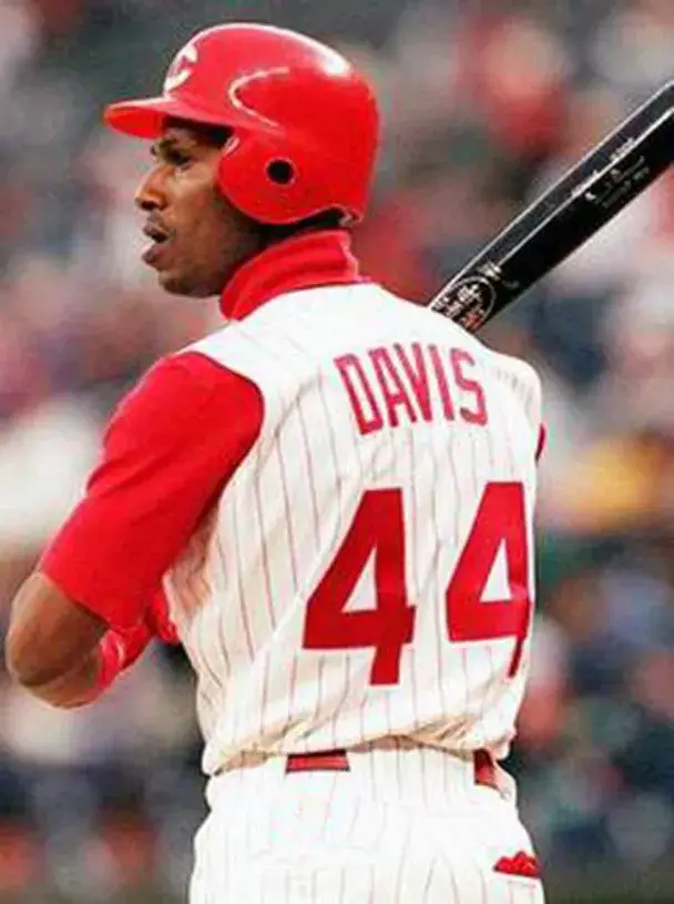 ERIC DAVIS Cincinnati Reds 1996 Majestic Throwback Home Baseball Jersey 