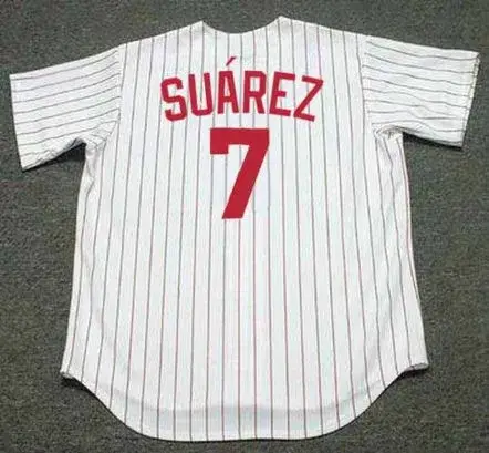 EUGENIO SUAREZ Cincinnati Reds 1967 Home Majestic Baseball Throwback Jersey