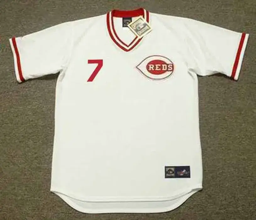 EUGENIO SUAREZ Cincinnati Reds 1975 Home Majestic Baseball Throwback Jersey