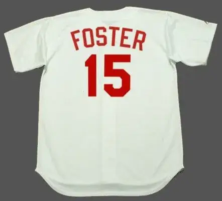 GEORGE FOSTER Cincinnati Reds 1971 Majestic Cooperstown Home Baseball Jersey 