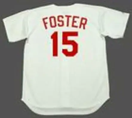 GEORGE FOSTER Cincinnati Reds 1971 Majestic Cooperstown Home Baseball Jersey 