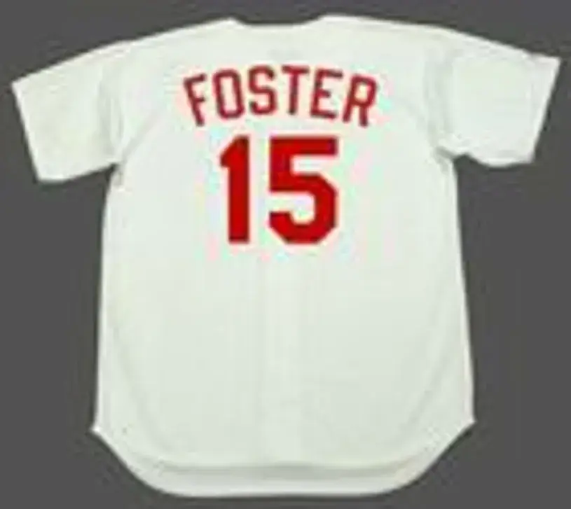 GEORGE FOSTER Cincinnati Reds 1971 Majestic Cooperstown Home Baseball Jersey 