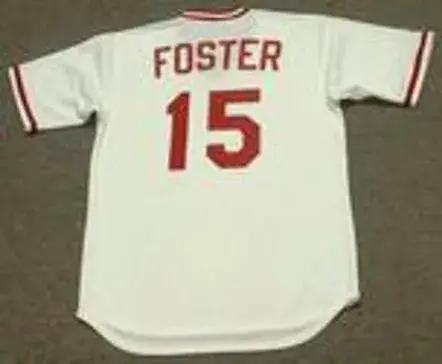 GEORGE FOSTER Cincinnati Reds 1975 Majestic Cooperstown Home Baseball Jersey 