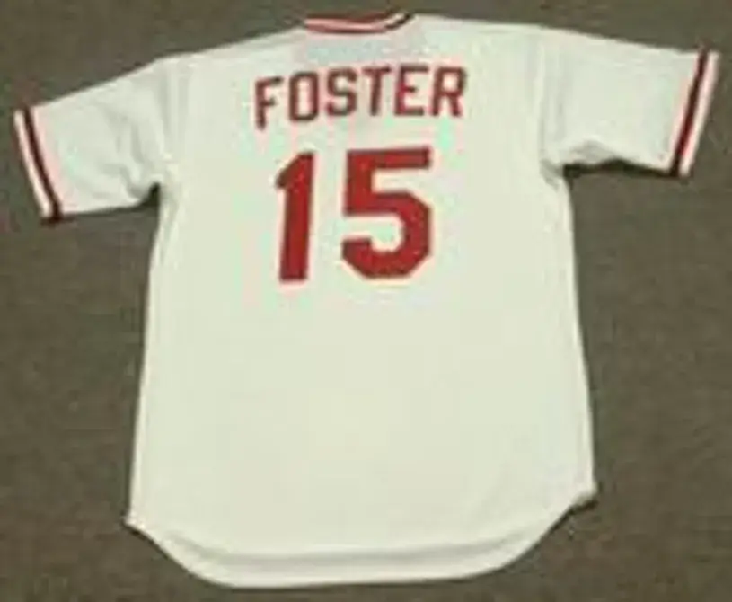GEORGE FOSTER Cincinnati Reds 1975 Majestic Cooperstown Home Baseball Jersey 