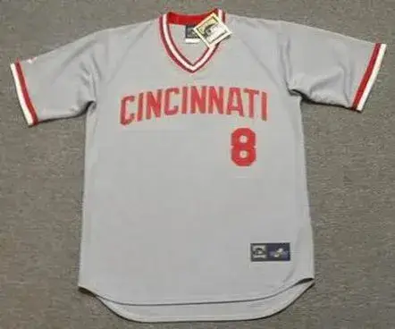 JOE MORGAN Cincinnati Reds 1975 Majestic Cooperstown Away Baseball Jersey