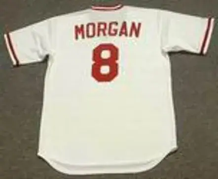 JOE MORGAN Cincinnati Reds 1975 Majestic Cooperstown Home Baseball Jersey 