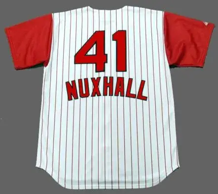 JOE NUXHALL Cincinnati Reds 1960’s Majestic Throwback Home Baseball Jersey 