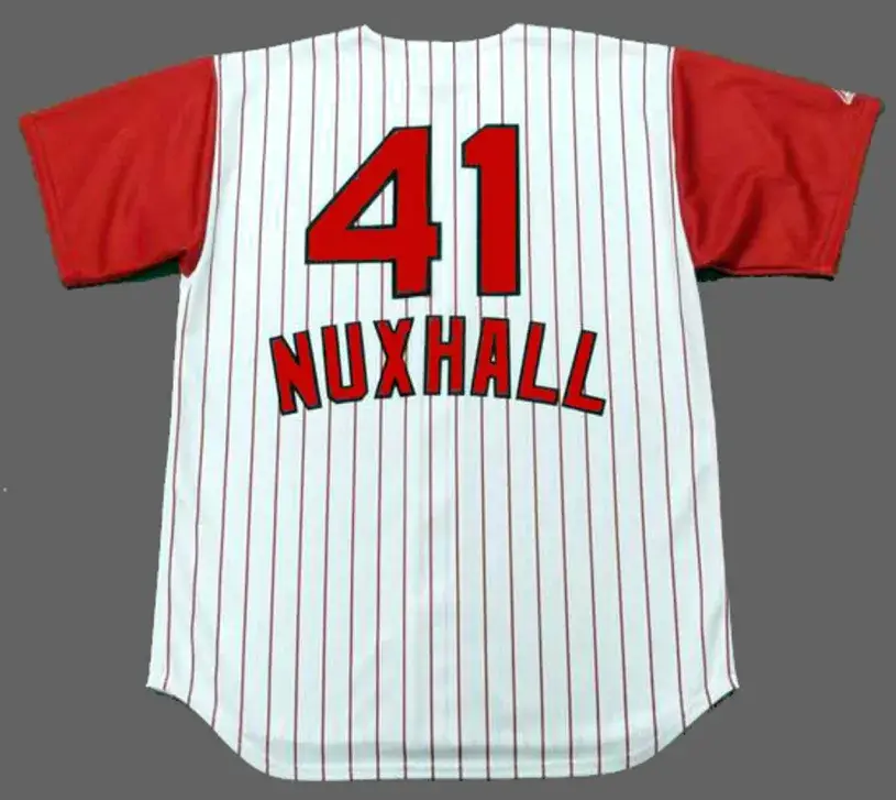 JOE NUXHALL Cincinnati Reds 1960’s Majestic Throwback Home Baseball Jersey 