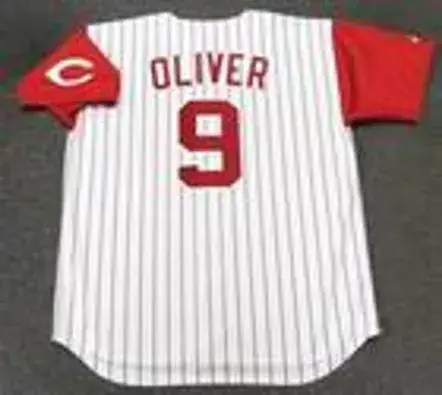 JOE OLIVER Cincinnati Reds 1993 Majestic Throwback Home Baseball Jersey 