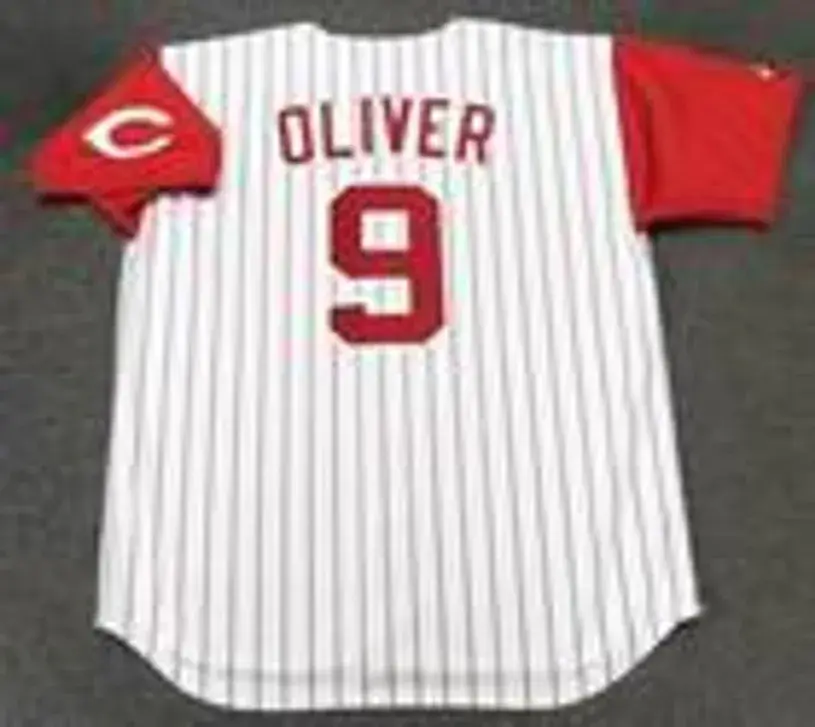 JOE OLIVER Cincinnati Reds 1993 Majestic Throwback Home Baseball Jersey 