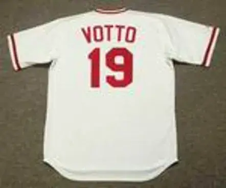 JOEY VOTTO Cincinnati Reds 1975 Home Majestic Baseball Throwback Jersey 