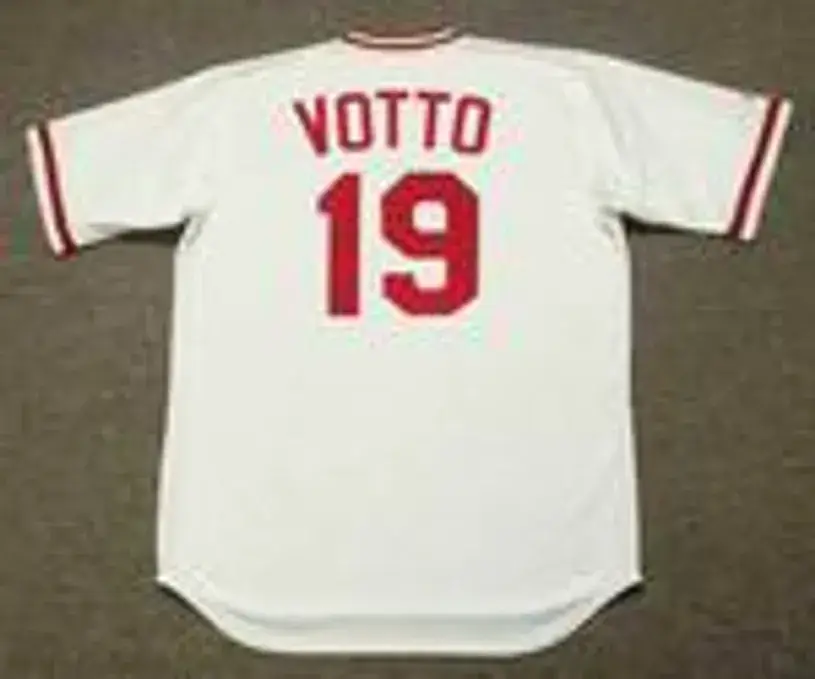 JOEY VOTTO Cincinnati Reds 1975 Home Majestic Baseball Throwback Jersey 