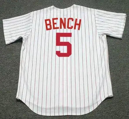 JOHNNY BENCH Cincinnati Reds 1967 Home Majestic Baseball Throwback Jersey