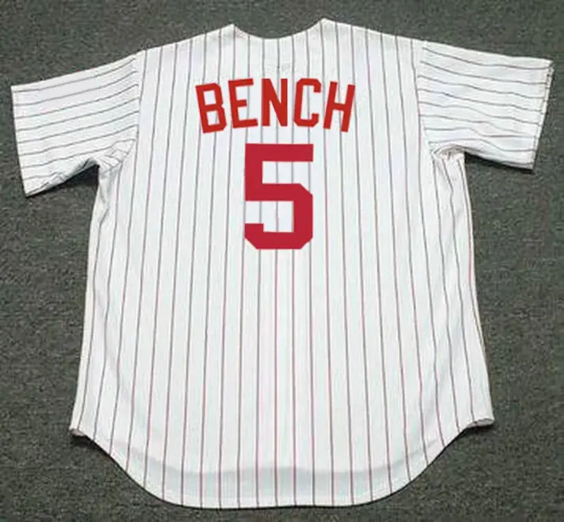 JOHNNY BENCH Cincinnati Reds 1967 Home Majestic Baseball Throwback Jersey