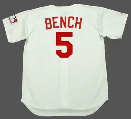 JOHNNY BENCH Cincinnati Reds 1969 Majestic Cooperstown Home Baseball Jersey 