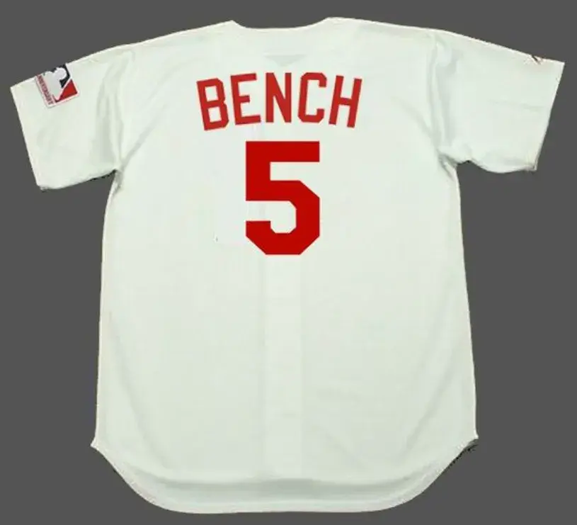 JOHNNY BENCH Cincinnati Reds 1969 Majestic Cooperstown Home Baseball Jersey 