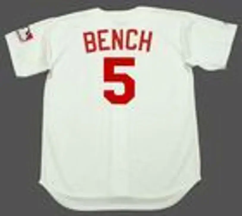 JOHNNY BENCH Cincinnati Reds 1969 Majestic Cooperstown Home Baseball Jersey 