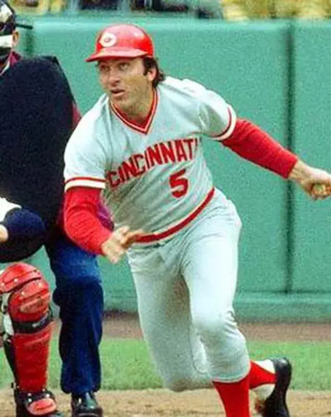 JOHNNY BENCH Cincinnati Reds 1975 Majestic Cooperstown Away Baseball Jersey 