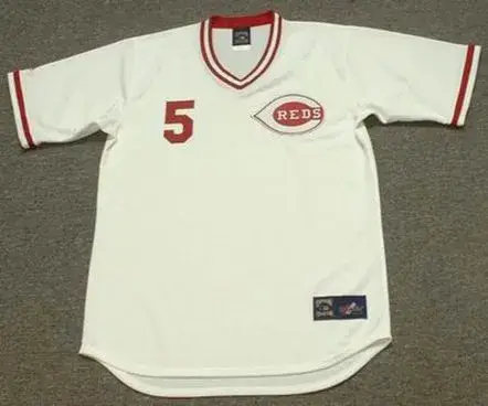 JOHNNY BENCH Cincinnati Reds 1975 Majestic Cooperstown Home Baseball Jersey