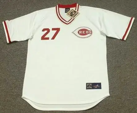 JOSE RIJO Cincinnati Reds 1990 Majestic Cooperstown Home Baseball Jersey