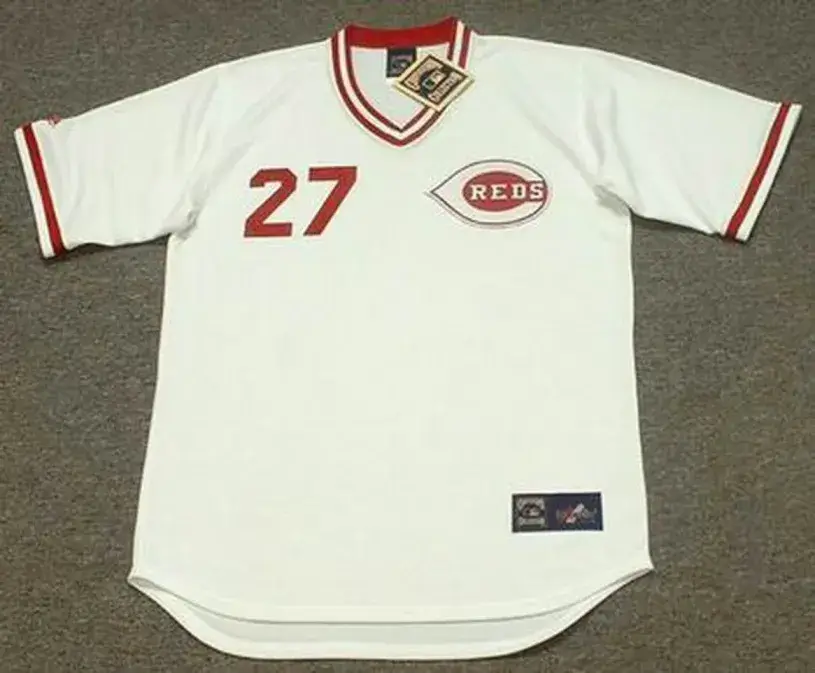 JOSE RIJO Cincinnati Reds 1990 Majestic Cooperstown Home Baseball Jersey