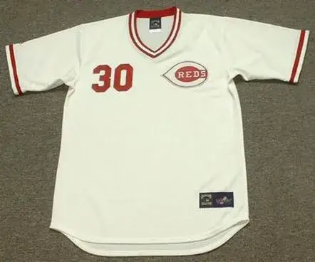 KEN GRIFFEY Cincinnati Reds 1975 Majestic Cooperstown Home Baseball Jersey