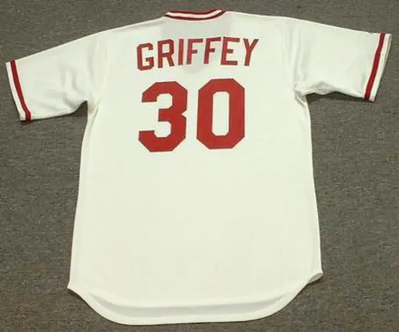 KEN GRIFFEY Cincinnati Reds 1975 Majestic Cooperstown Home Baseball Jersey 