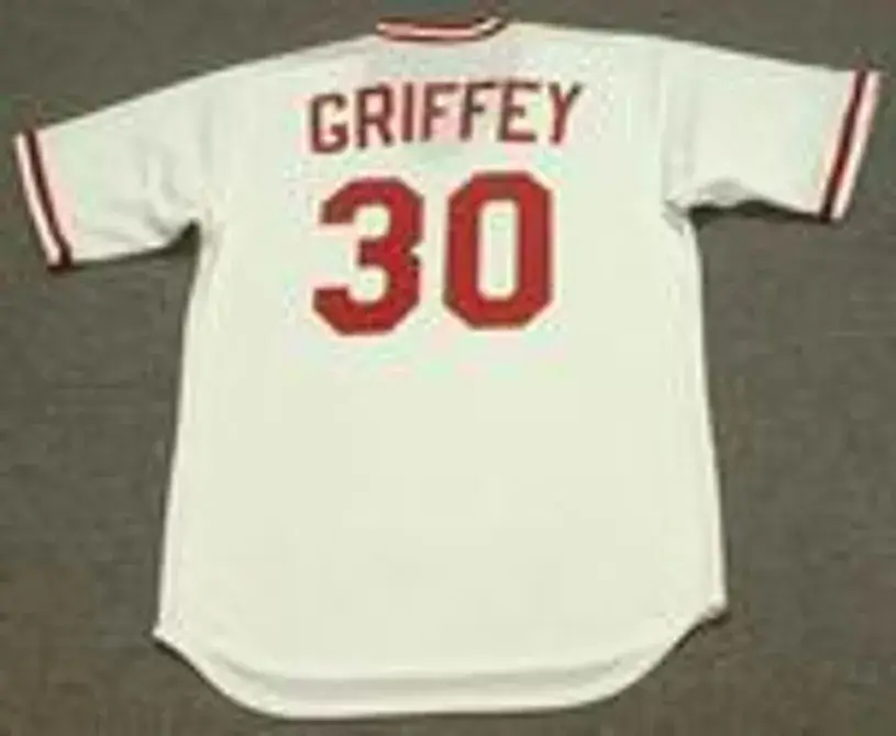 KEN GRIFFEY Cincinnati Reds 1975 Majestic Cooperstown Home Baseball Jersey 