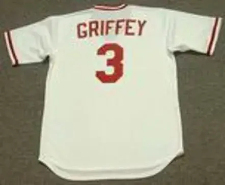 KEN GRIFFEY JR. Cincinnati Reds 1970’s Home Majestic Throwback Baseball Jersey 