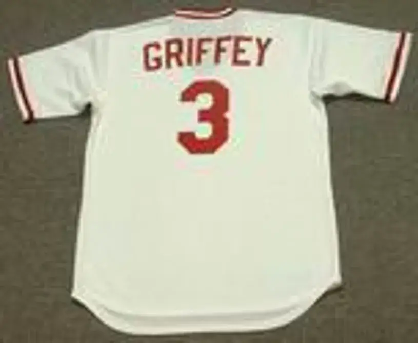 KEN GRIFFEY JR. Cincinnati Reds 1970’s Home Majestic Throwback Baseball Jersey 