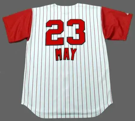 LEE MAY Cincinnati Reds 1960’s Majestic Throwback Home Baseball Jersey 