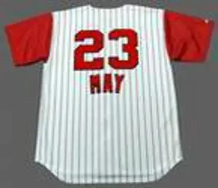 LEE MAY Cincinnati Reds 1960’s Majestic Throwback Home Baseball Jersey 