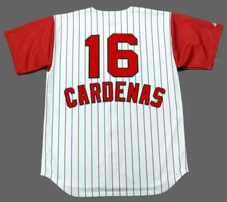LEO CARDENAS Cincinnati Reds 1960’s Majestic Throwback Home Baseball Jersey 