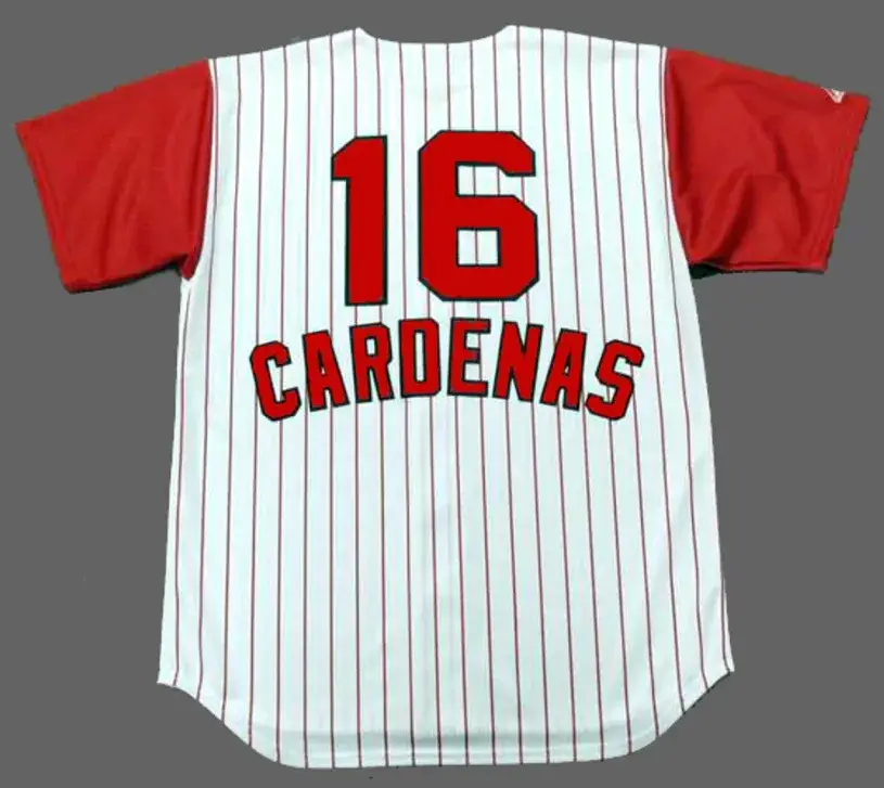 LEO CARDENAS Cincinnati Reds 1960’s Majestic Throwback Home Baseball Jersey 