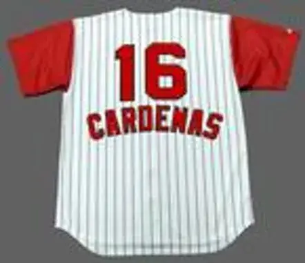 LEO CARDENAS Cincinnati Reds 1960’s Majestic Throwback Home Baseball Jersey 