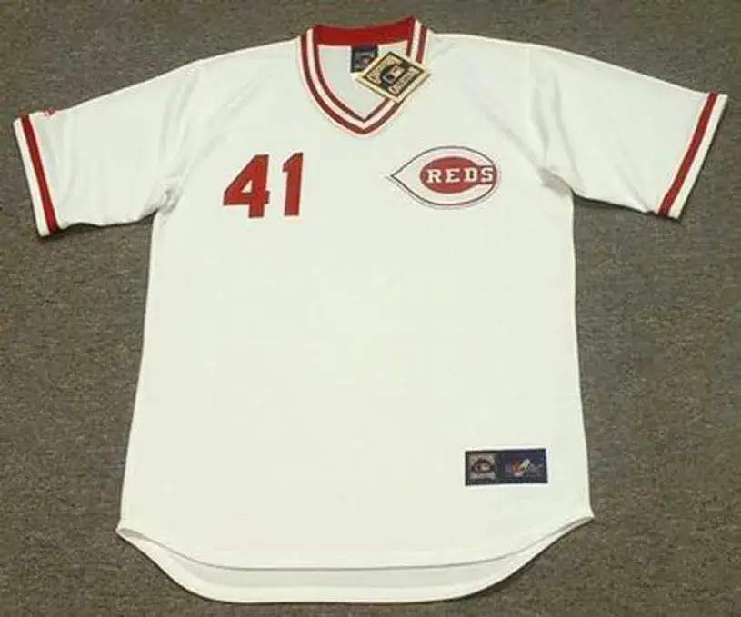 LOU PINIELLA Cincinnati Reds 1990 Majestic Cooperstown Home Baseball Jersey