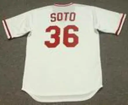 MARIO SOTO Cincinnati Reds 1984 Majestic Cooperstown Home Baseball Jersey 