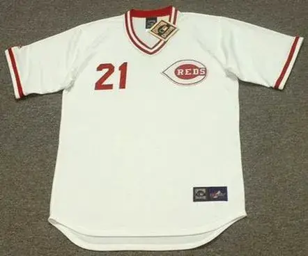 PAUL O’NEILL Cincinnati Reds 1990 Majestic Cooperstown Home Baseball Jersey