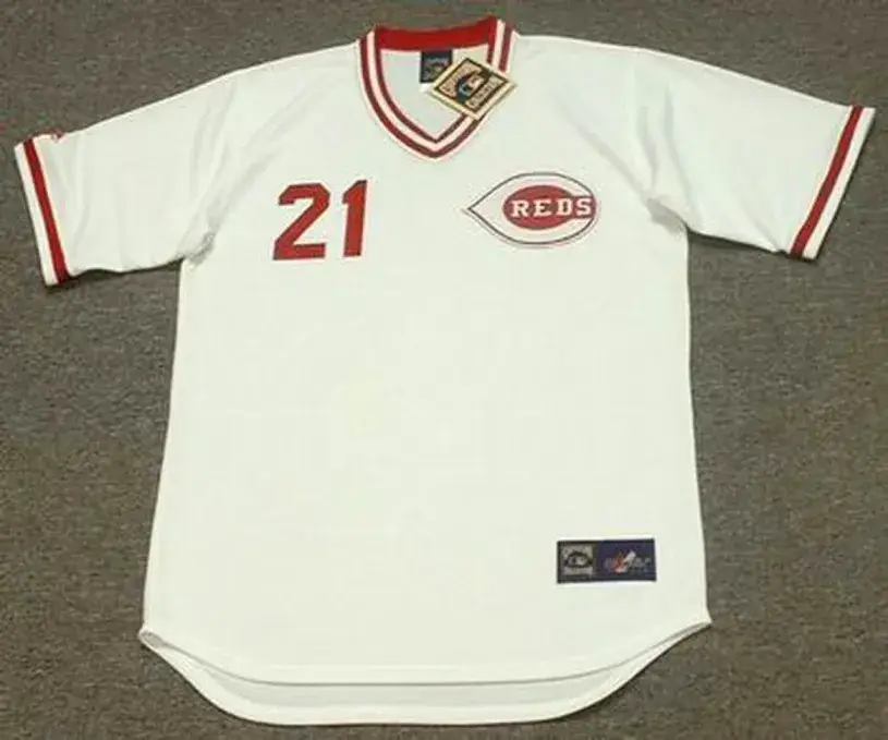 PAUL O’NEILL Cincinnati Reds 1990 Majestic Cooperstown Home Baseball Jersey