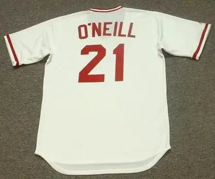 PAUL O’NEILL Cincinnati Reds 1990 Majestic Cooperstown Home Baseball Jersey 