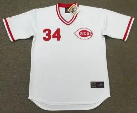 PEDRO BORBON Cincinnati Reds 1975 Majestic Cooperstown Throwback Baseball Jersey