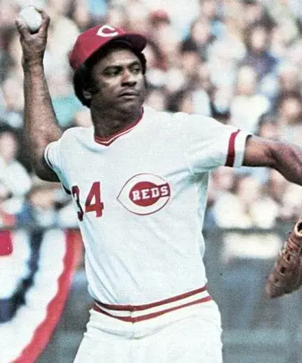 PEDRO BORBON Cincinnati Reds 1975 Majestic Cooperstown Throwback Baseball Jersey 