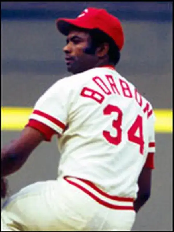 PEDRO BORBON Cincinnati Reds 1975 Majestic Cooperstown Throwback Baseball Jersey 