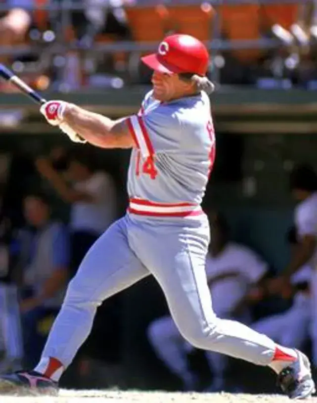 PETE ROSE Cincinnati Reds 1975 Away Majestic Throwback Baseball Jersey 