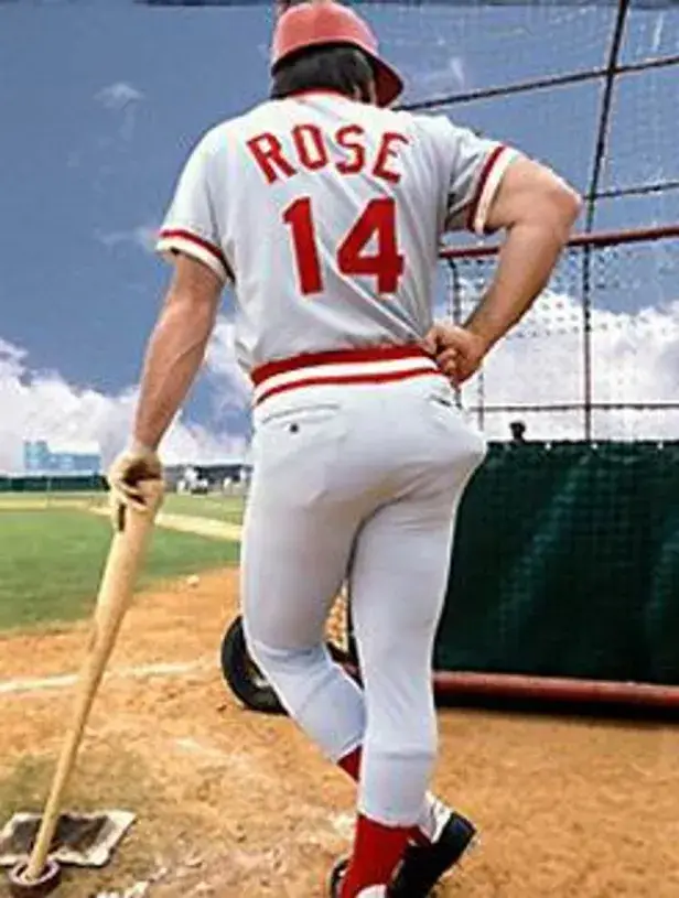 PETE ROSE Cincinnati Reds 1975 Away Majestic Throwback Baseball Jersey 