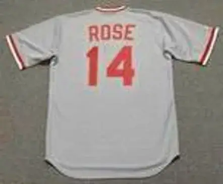 PETE ROSE Cincinnati Reds 1975 Away Majestic Throwback Baseball Jersey 