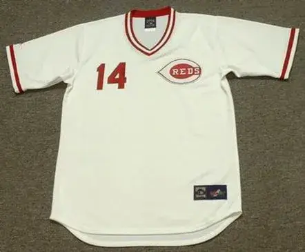 PETE ROSE Cincinnati Reds 1975 Home Majestic Baseball Throwback Jersey