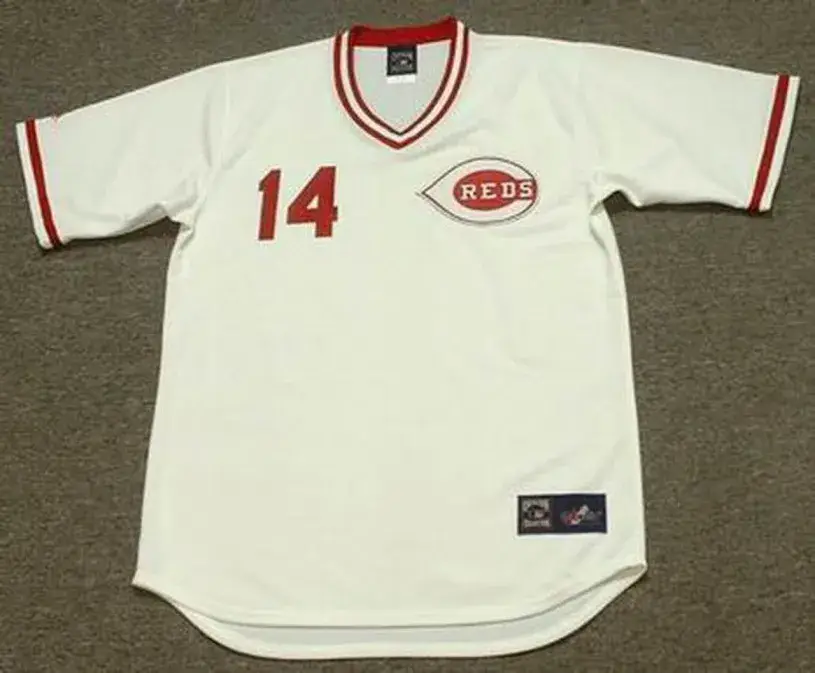 PETE ROSE Cincinnati Reds 1975 Home Majestic Baseball Throwback Jersey